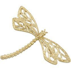 14K Yellow Gold Dragonfly Broochyellow 