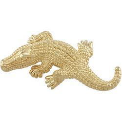 14K Yellow Gold Electroform Alligator Broochyellow 