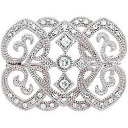 14K White Gold Diamond Broochwhite 