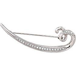 14K White Gold Diamond Fashion Broochwhite 