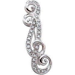 14K White Gold Diamond Broochwhite 