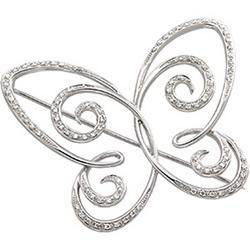 14K White Gold Diamond Fashion Broochwhite 