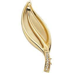 14K Yellow Gold Diamond Broochyellow 