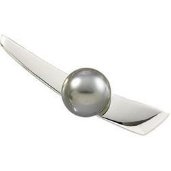 14K White Gold Tahitian Pearl Broochwhite 