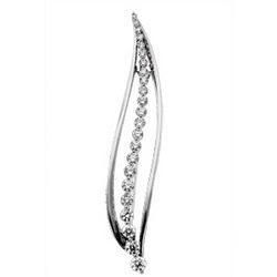 14K White Gold Journey Diamond Broochwhite 