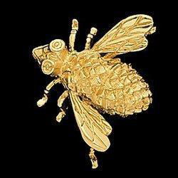 14K Yellow Gold Bee Broochyellow 