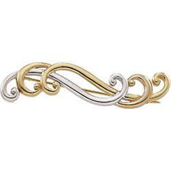 14K Two Tone Gold Broochtwo 