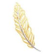 14K Two Tone Gold Feather Brooch