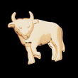 14K Yellow Gold The Playful Bull Brooch
