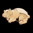 14K Yellow Gold Bonnie The Pig Brooch