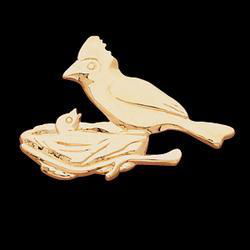 14K Yellow Gold The Caring Cardinal Broochyellow 