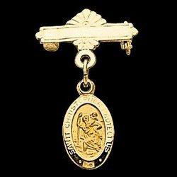 14K Yellow Gold St. Christopher Baptismal Pinyellow 