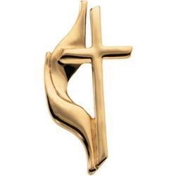 10K Yellow Gold Methodist Cross Lapel Pinyellow 