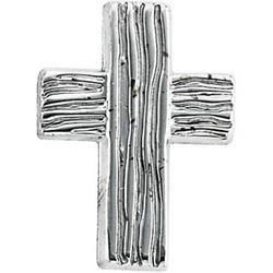 14K White Gold Rugged Cross Lapel Pin With Boxwhite 