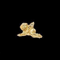 14K White Gold Crawling Angel Lapel Pinwhite 