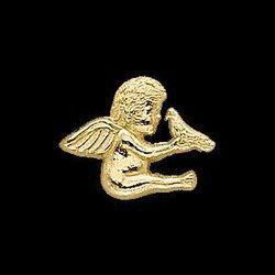 14K White Gold Angel W/Holy Spirit Lapel Pinwhite 