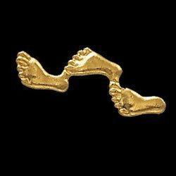 14K Yellow Gold Footprints In The Sand Lapel Pinyellow 