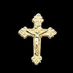 14K Yellow Gold Crucifix Lapel Pinyellow 