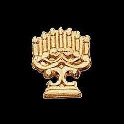 14K Yellow Gold Menorah Lapel Pinyellow 