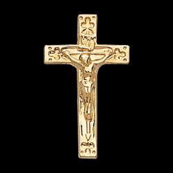 14K Yellow Gold Crucifix Lapel Pinyellow 