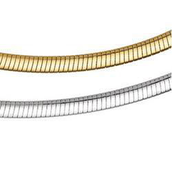 14K Two Tone Gold Reversible Omega Chain - 7 inchestwo 