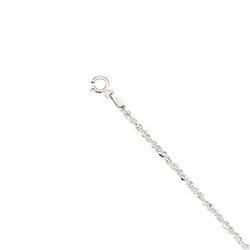 14K White Gold Sparkling Singapore Bracelet - 7.50 incheswhite 