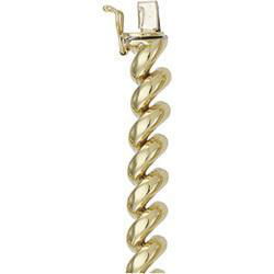 14K Yellow Gold Hollow San Marco Bracelet - 7 inchesyellow 