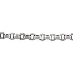 14K White Gold Hollow Oval Flat Link Bracelet - 7 incheswhite 