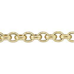 14K Yellow Gold Hollow Oval Link Chain - 8 inchesyellow 