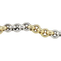 14K Yellow Gold Hollow Handmade Chain Two Tone - 8 inchesyellow 