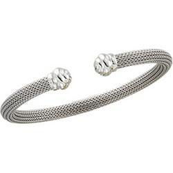 Platinum Mesh Cuff Bracelet - 7.5 inchesplatinum 