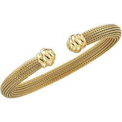 14K Yellow Gold Mesh Cuff Bracelet - 7.5 inchesyellow 