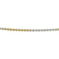 14K Two Tone Gold Cable Chain - 7 inchestwo 
