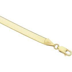 14K Yellow Gold Solid Fancy Herringbone Chain - 7 inchesyellow 