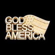 14K Yellow Gold God Bless America Lapel Pin
