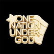 14K White Gold One Nation Under God Lapel Pin