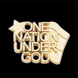 14K White Gold One Nation Under God Lapel Pinwhite 