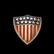 10K Yellow Gold America Shield Of Honor Lapel Pin
