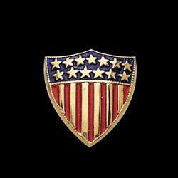 10K Yellow Gold America Shield Of Honor Lapel Pinyellow 