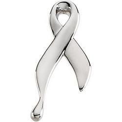 14K White Gold Ribbon Of Tears Pinwhite 