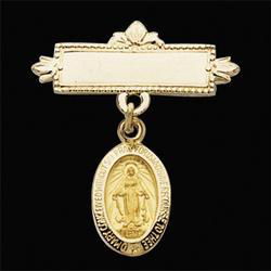 14K Yellow Gold Miraculous Baptismal Pinyellow 