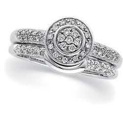 14K White Gold Diamond Bridal Engagement Ringwhite 