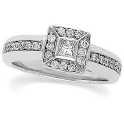 14K White Gold Diamond Engagement Ringwhite 