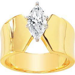 14K White Gold Created Moissanite Engagement Ringwhite 