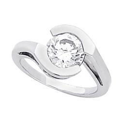 14K White Gold Created Moissanite Engagement Ringwhite 
