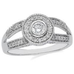 14K White Gold Diamond Bridal Engagement Ringwhite 