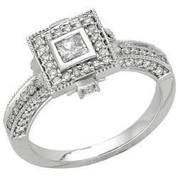 14K White Gold Diamond Bridal Engagement Ringwhite 