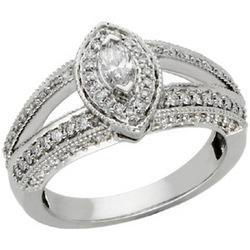 14K White Gold Diamond Bridal Engagement Ringwhite 