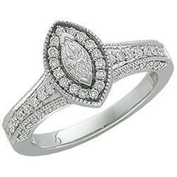 14K White Gold Diamond Bridal Engagement Ringwhite 