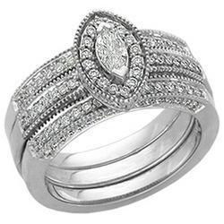 14K White Gold Diamond Bridal Engagement Ringwhite 